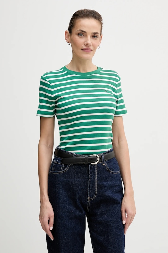 

Хлопковая футболка Tommy Hilfiger, зеленый