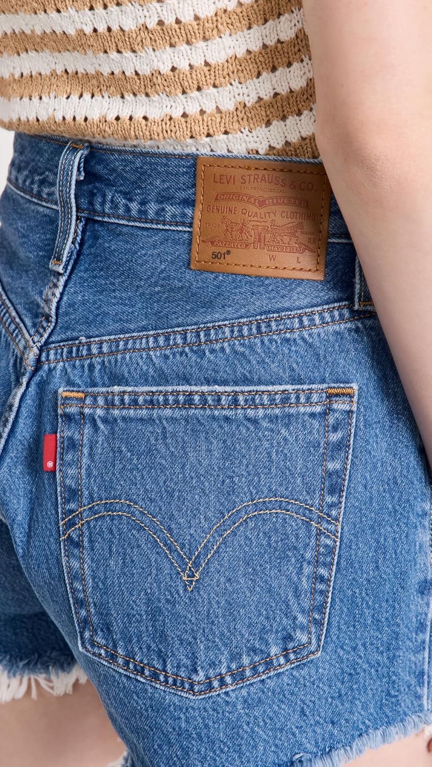Женские шорты Levi's Premium 501 Original (также доступны в версии Plus), Athens Mid Short - Medum Indigo — фото 2