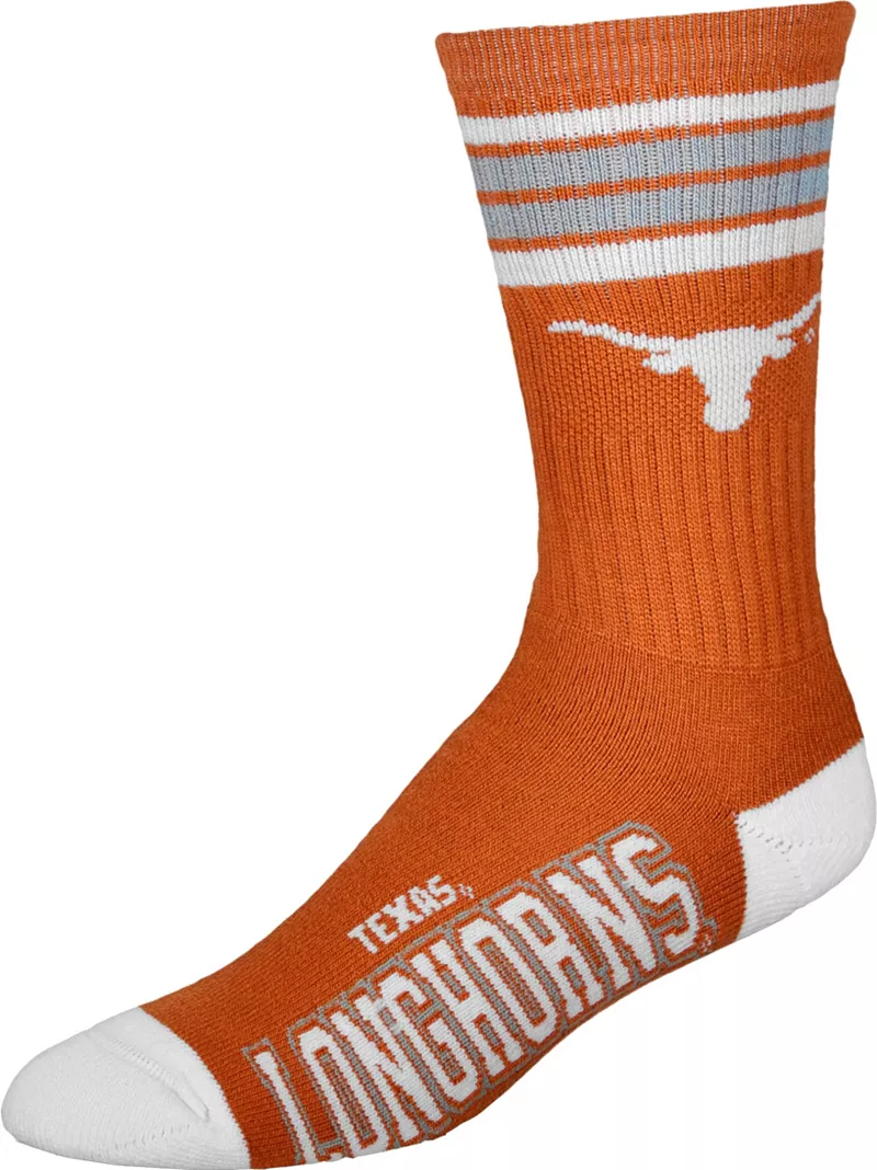 

Носки Deuce Crew с 4 полосками Texas Longhorns For Bare Feet