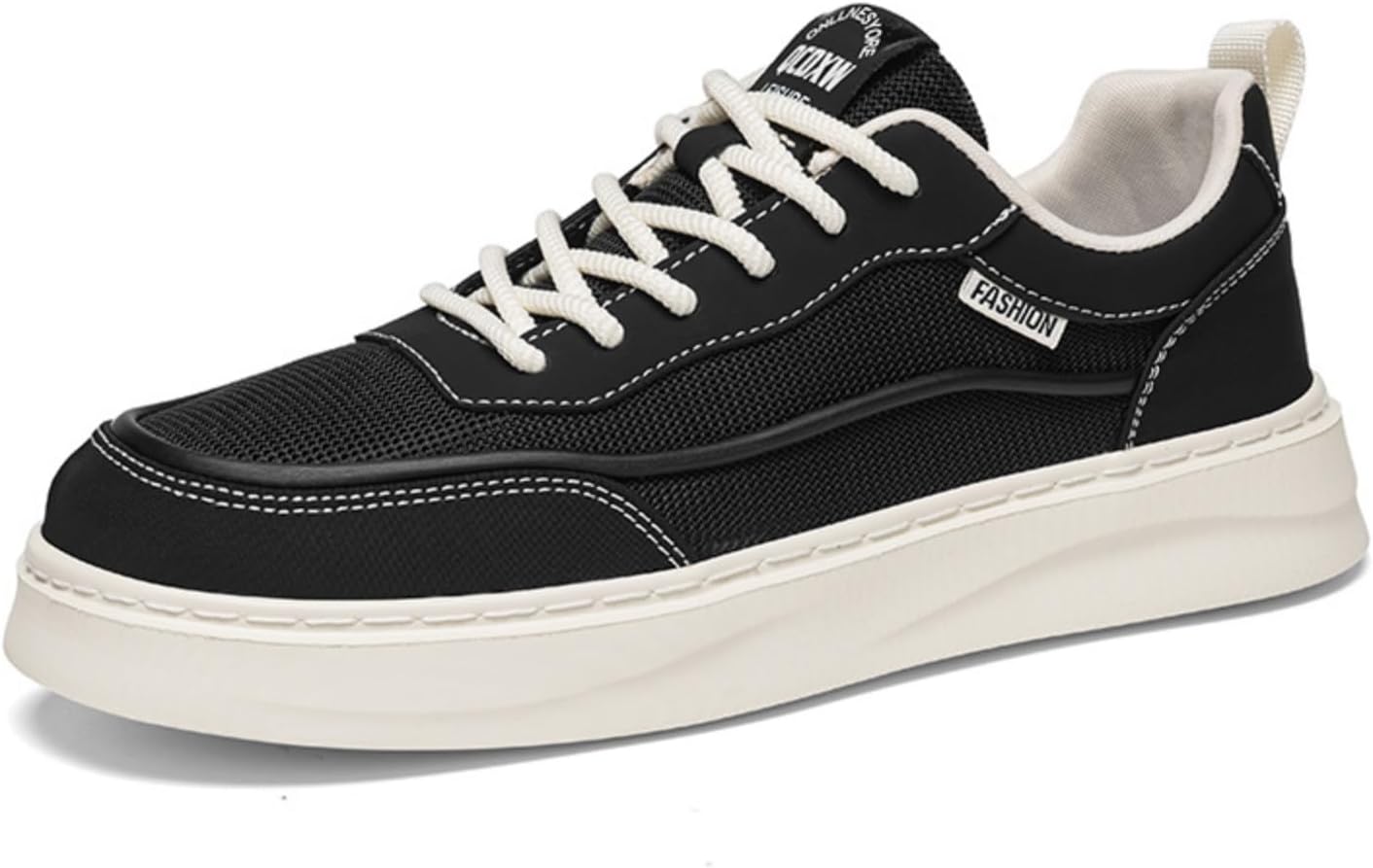 

Мужские повседневные белые кроссовки, легкие платформенные туфли с коричневыми акцентами, модные удобные кроссовки на шнуровке для ежедневной ходьбы Aokisx