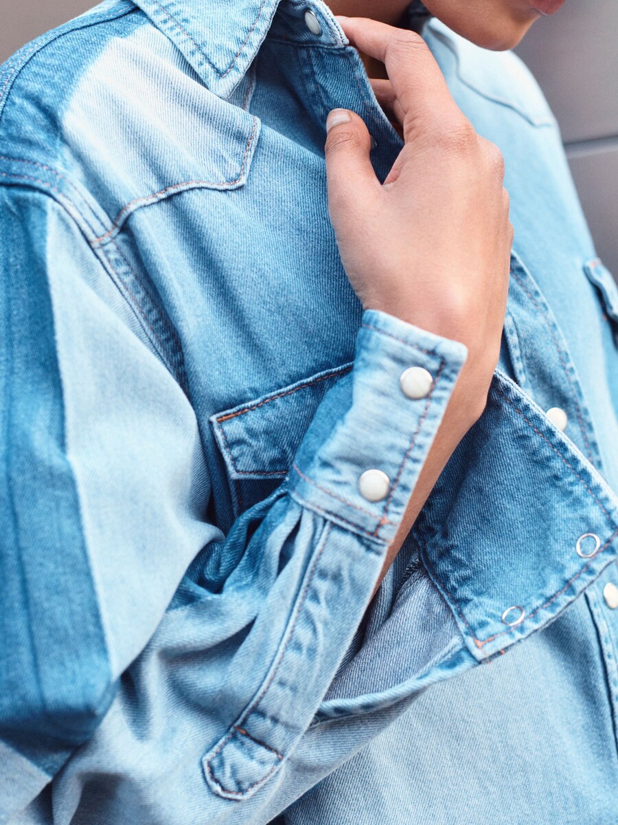 Блузка Next, цвет Blue/Blue denim — фото 4
