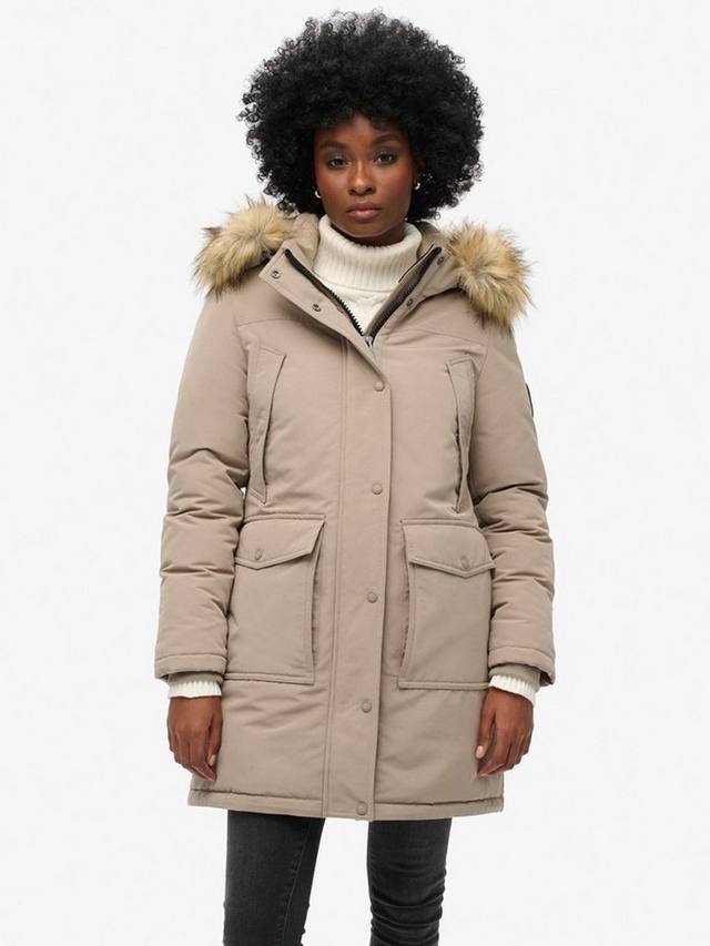 Куртка-парка из искусственного меха everest Superdry, цвет Deep Beige Slub — фото 3
