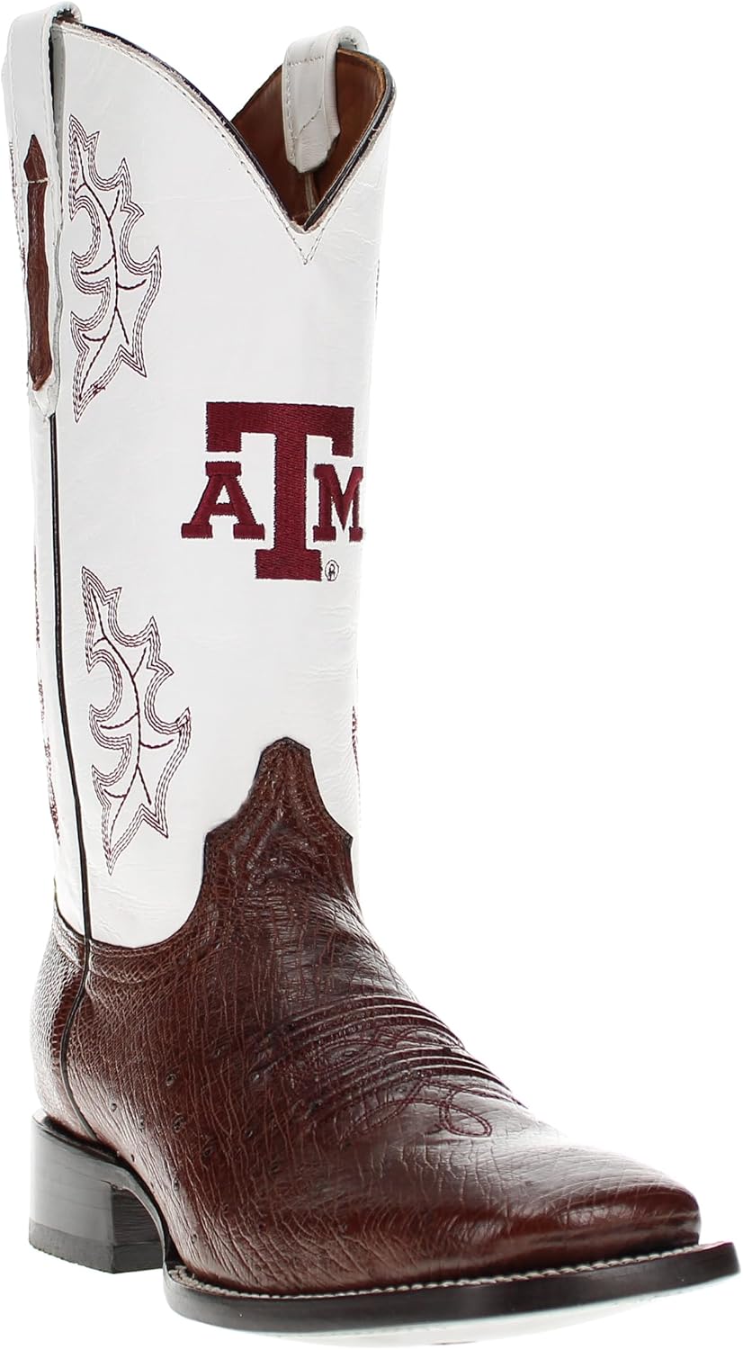 

Мужские ковбойские сапоги Vaccari Brooks из гладкой страусовой кожи с вышивкой NCAA Athletics в стиле вестерн, 8.5 Broad Square Texas A&m Aggies