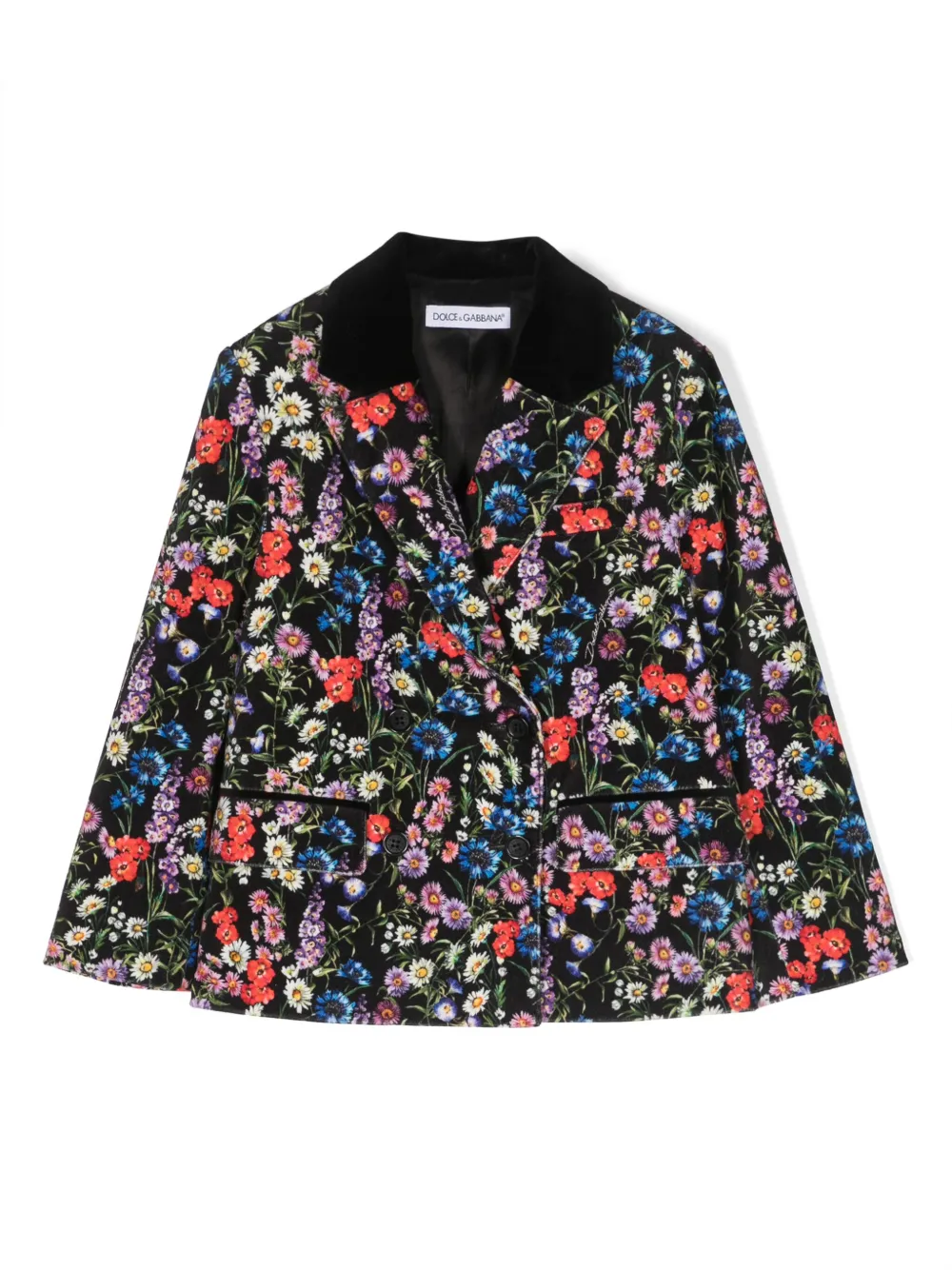 

Блейзер с цветочным принтом Dolce & Gabbana Kids, черный
