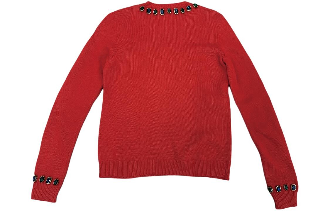Свитер женский Gucci, классический, стильный, красный / черный — фото 2