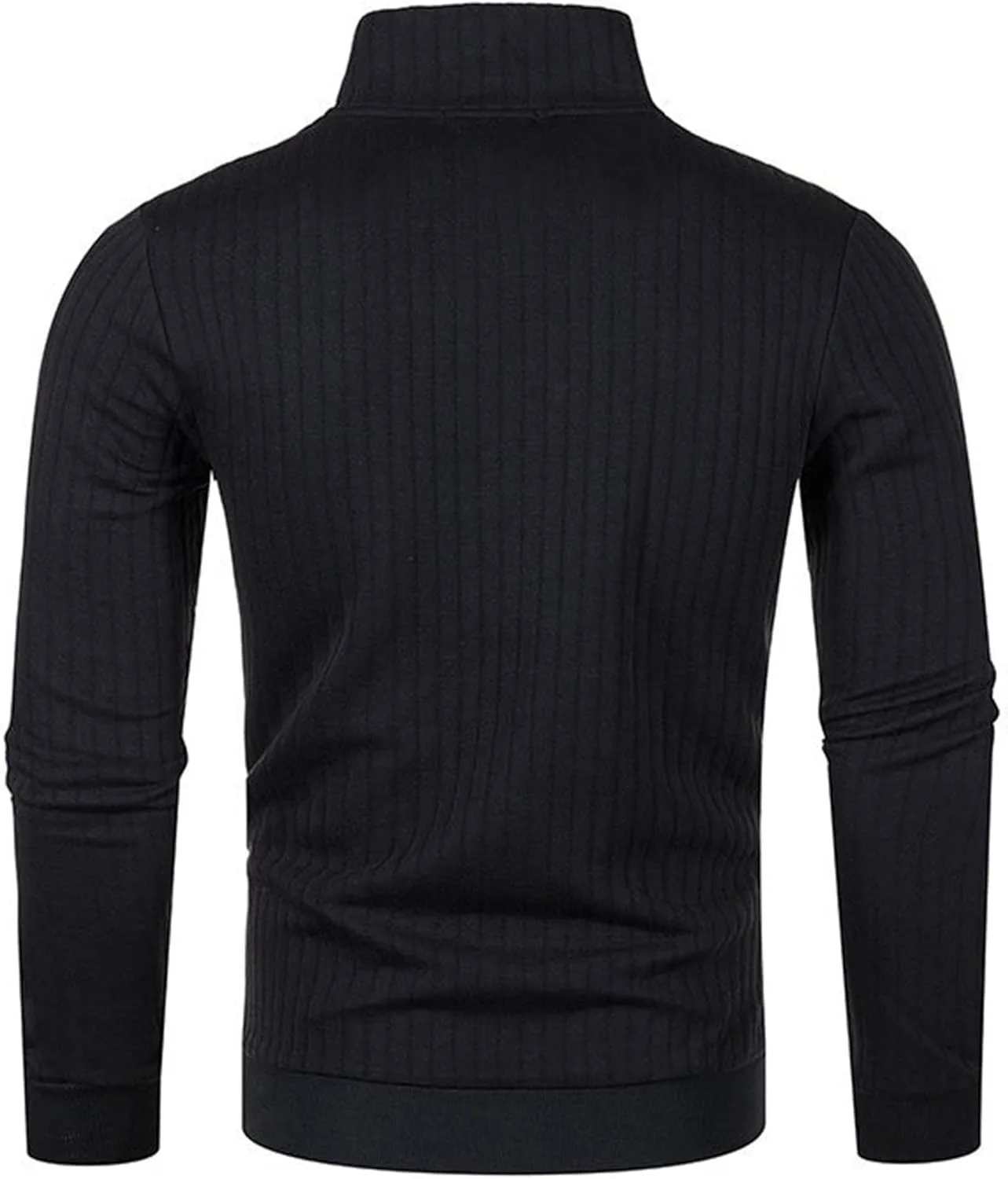 Мужской свитер с 1/4 молнией и воротником-стойкой, весенний, рифленый, slim fit — фото 3
