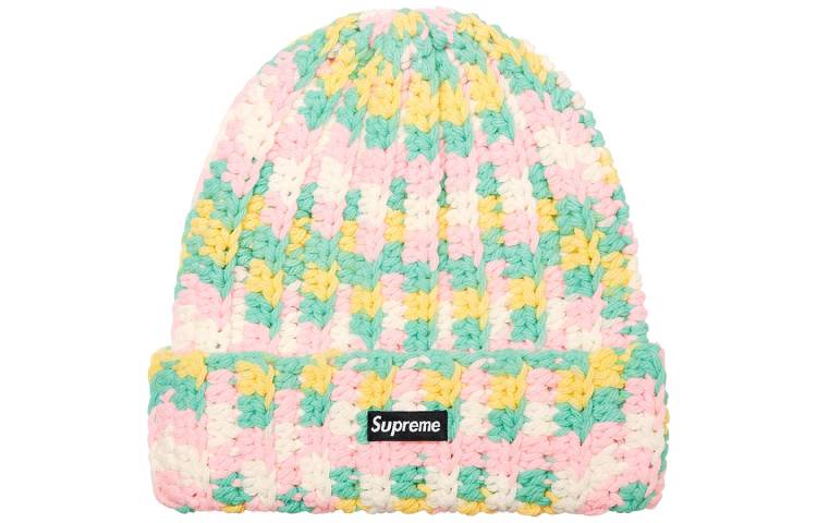 

Supreme Вязаная шапка, Yellow Pink Green