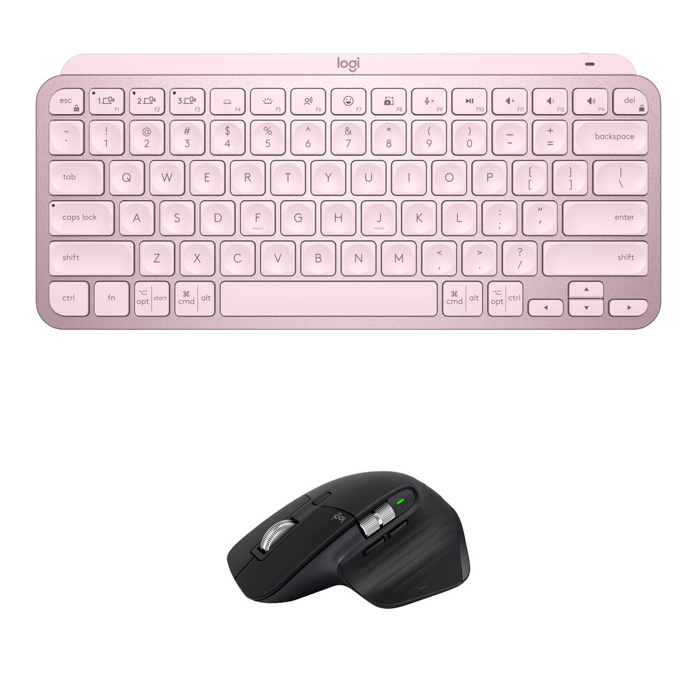 

Комплект из беспроводной клавиатуры Logitech MX Keys Mini и мыши MX Master 3S (розовый/черный)