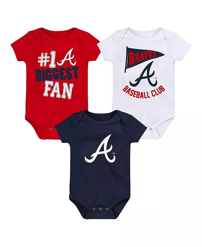 

Комплект из 3 боди для мальчиков и девочек Fanatics Atlanta Braves Fan Pennant Outerstuff