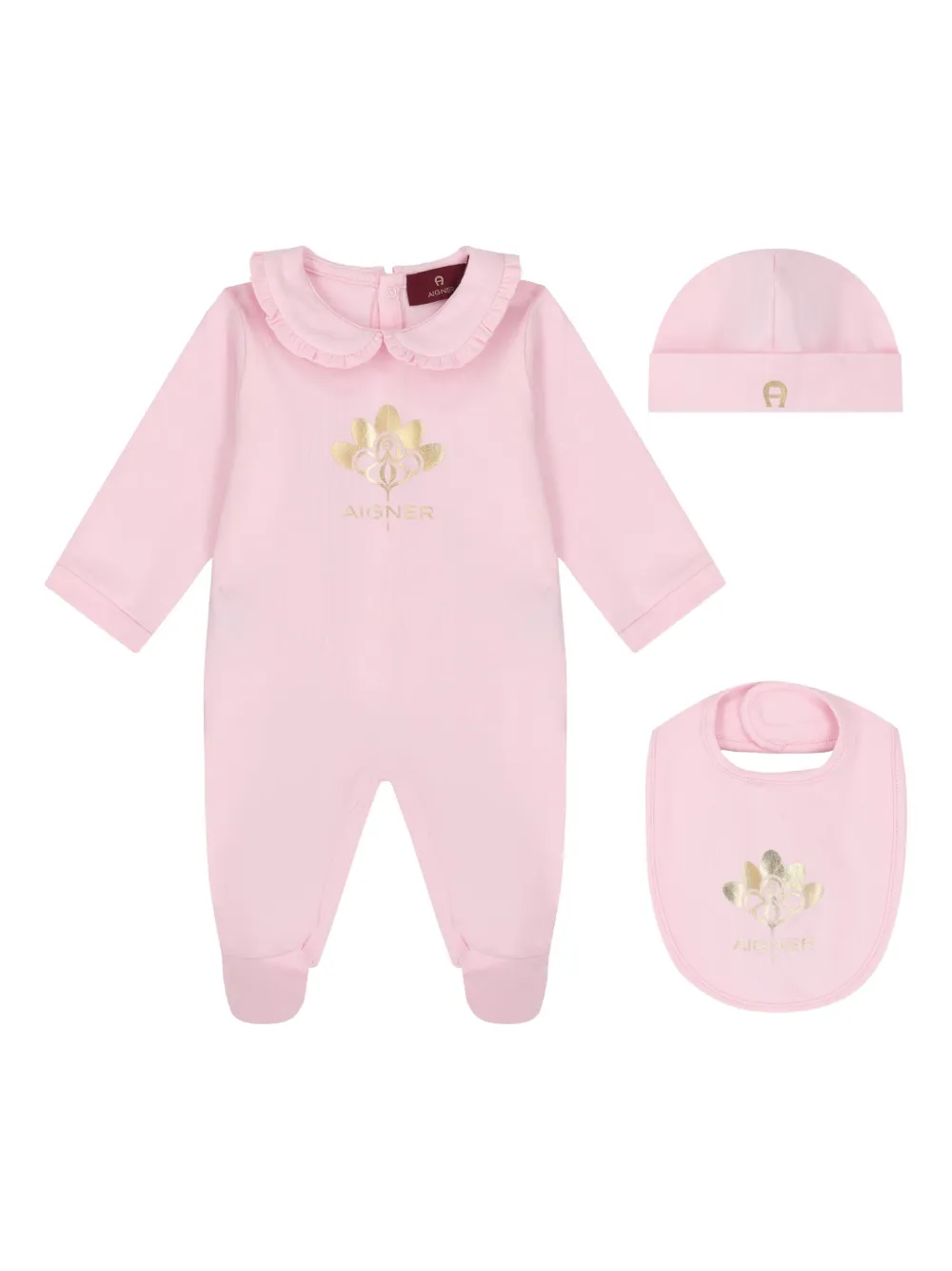 

Хлопковый комплект для новорожденного (три предмета) Aigner Kids, розовый