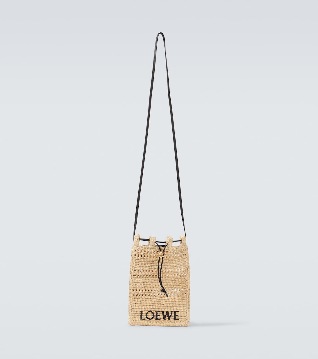 

Сумка-кроссбоди из рафии с логотипом Paula's Ibiza Loewe, Natural/ Black