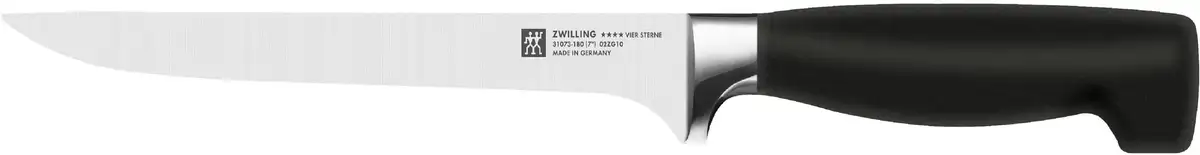 

Нож для филе Zwilling "ЧЕТЫРЕ ЗВЕЗДЫ", (1 шт.), 18 см Общая длина 30,5 см, Длина клинка 18 см., черный