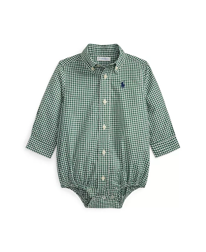 

Боди из хлопкового поплина в клетку для мальчиков Polo Ralph Lauren, мультиколор