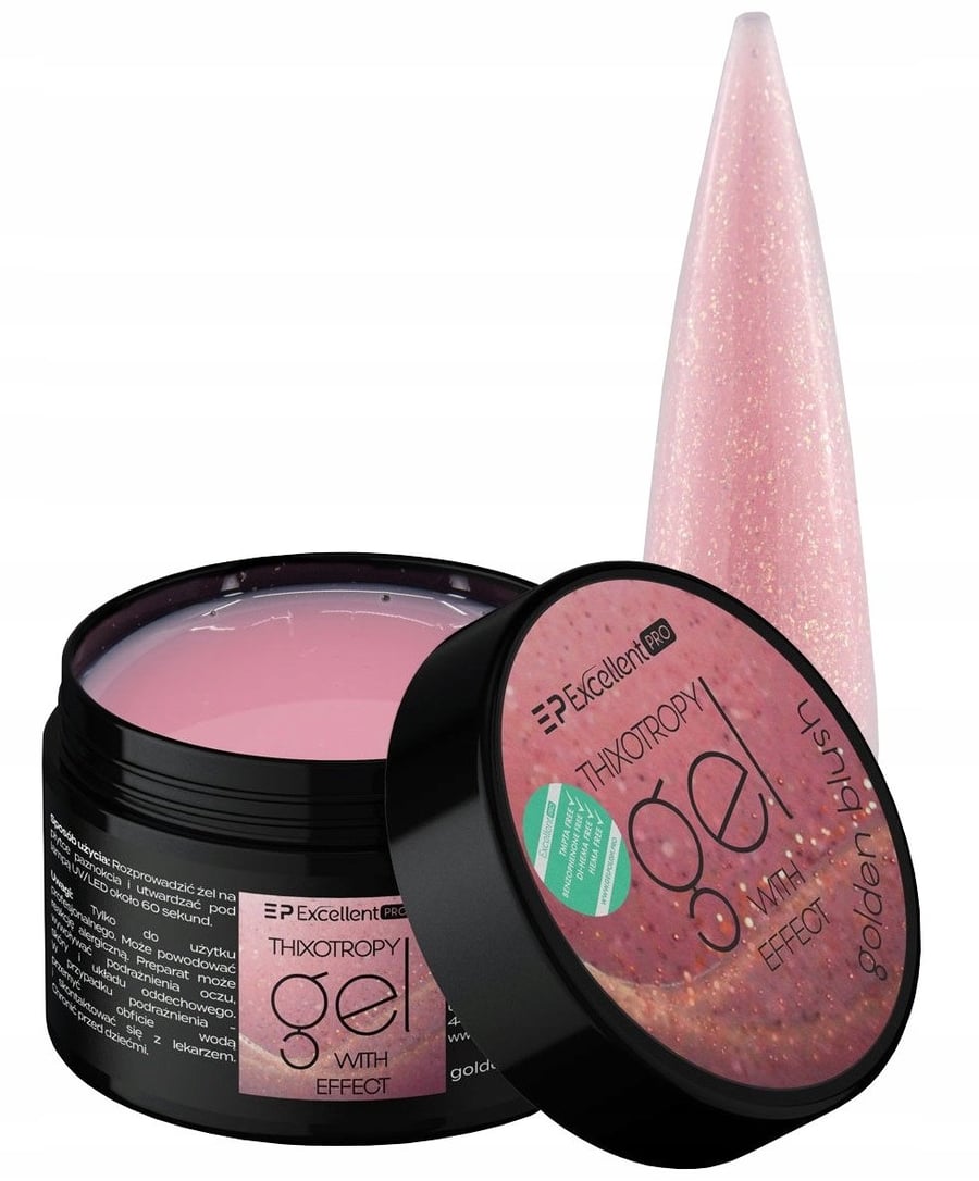 

Excellent Pro Thixotropy Builder Gel с блестками Golden Blush 50 г