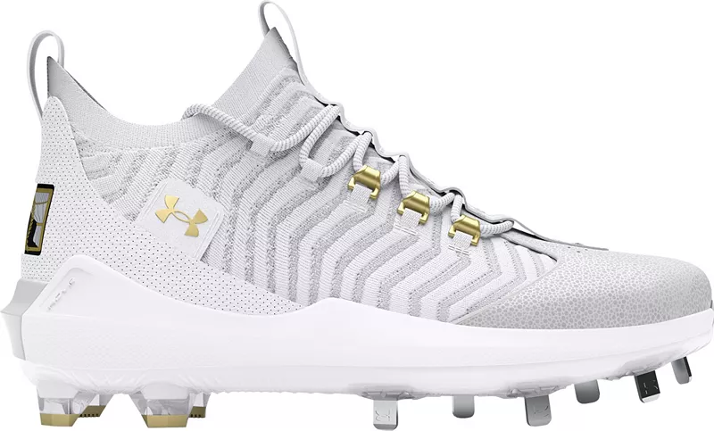 

Мужские металлические бейсбольные бутсы Under Armour Harper Pro 9, белый/золотой