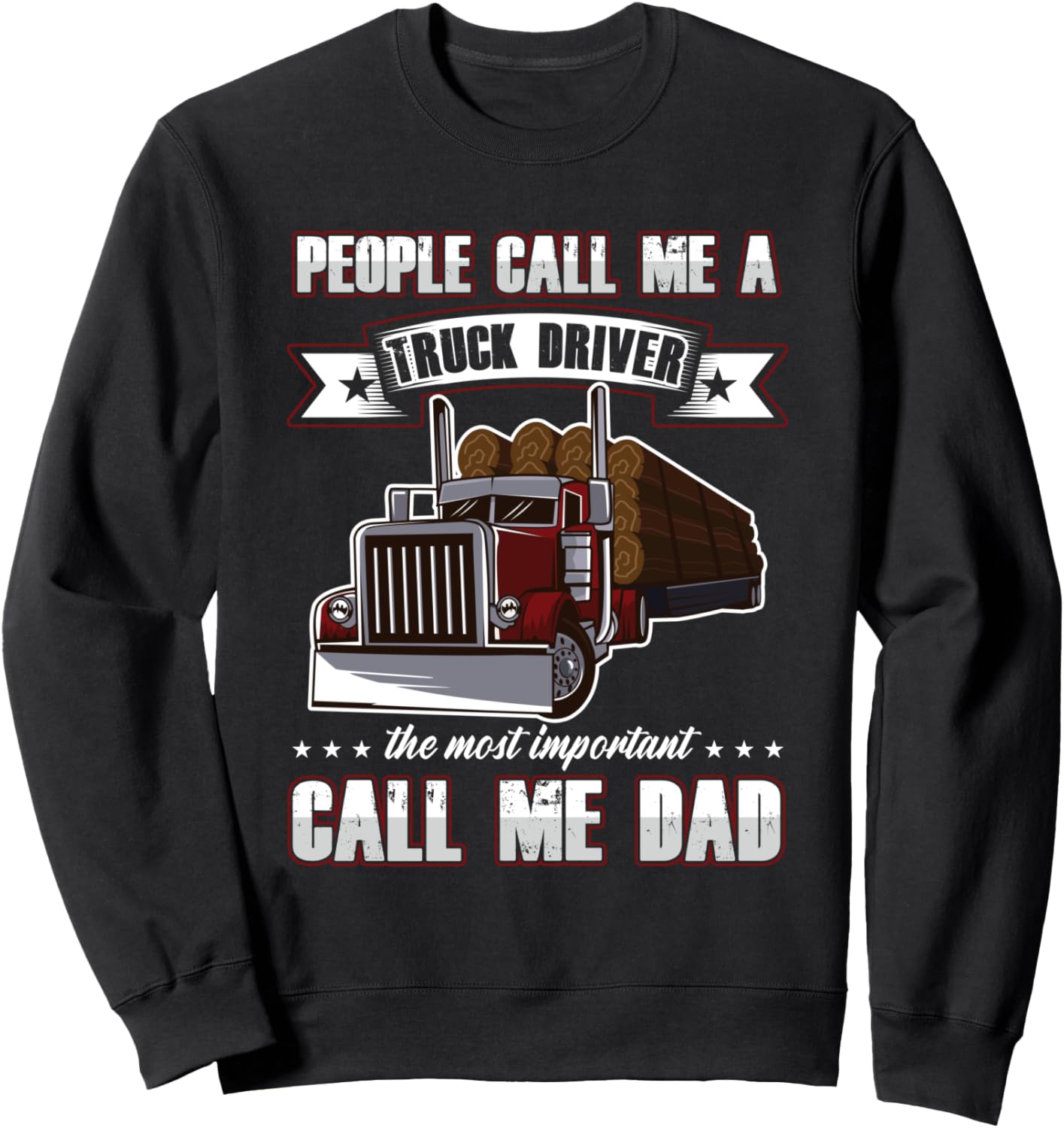

Толстовка с надписью «День отца-дальнобойщика» Proud Truck Driver Dad Truck Driver Father'S Day Gift, черный