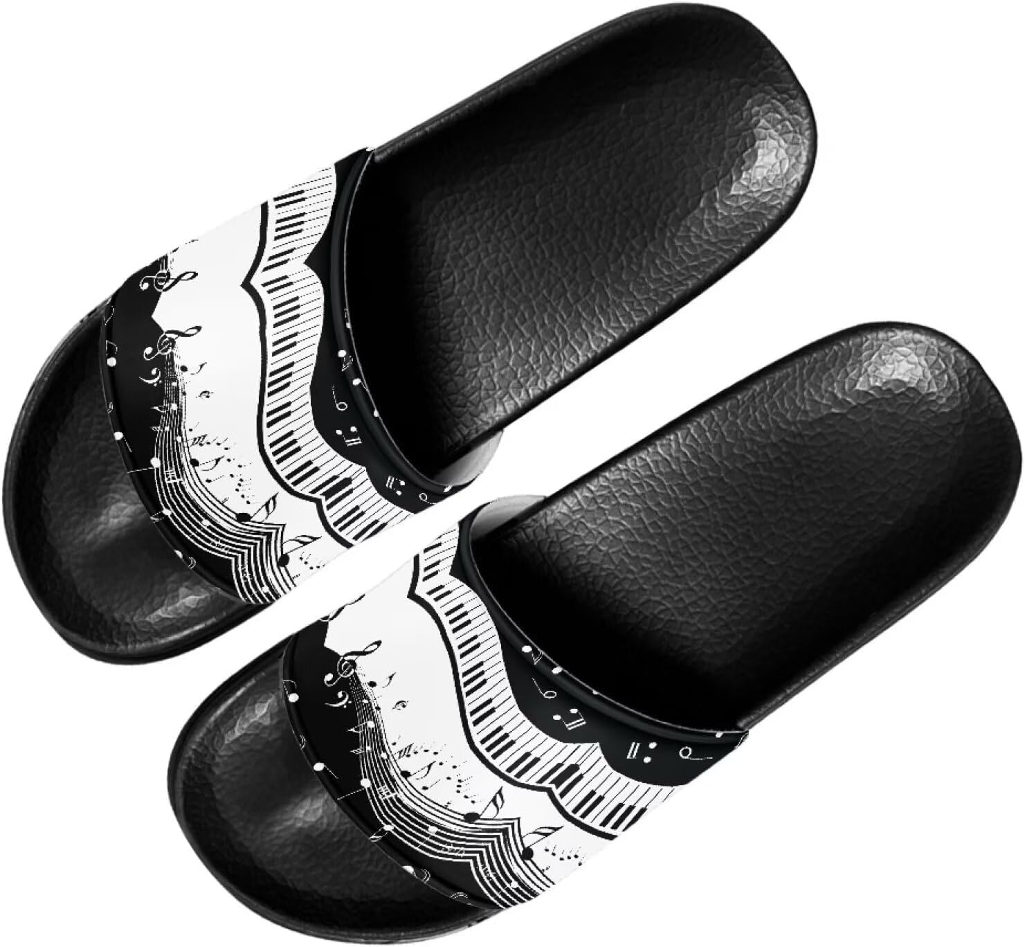 

Женские шлепанцы Forchrinse White Music Note Piano, легкие мужские шлепанцы для душа, пляжные плоские шлепанцы