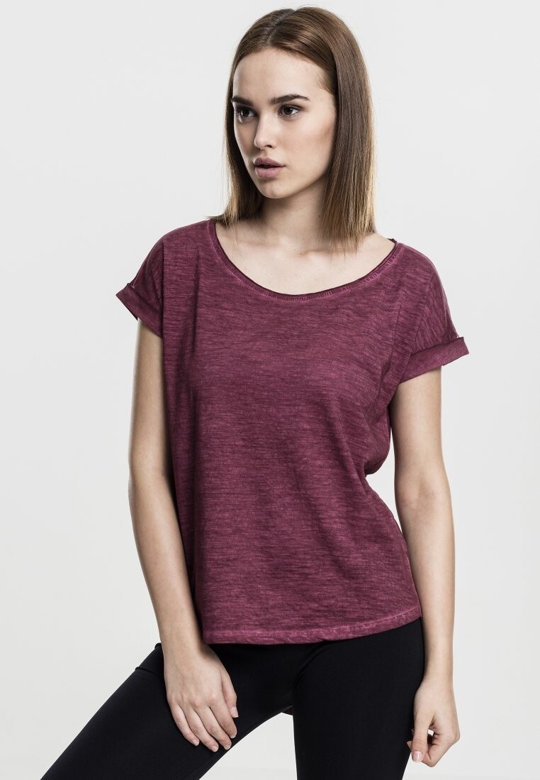 

Базовая футболка LADIES LONG BACK SHAPED SPRAY DYE TEE Urban Classics, цвет burgundy