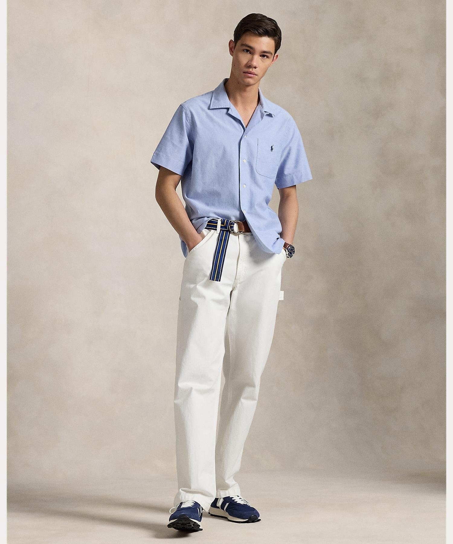 Классическая рубашка в стиле Оксфорд для походов Polo Ralph Lauren, 400 Blue — фото 3