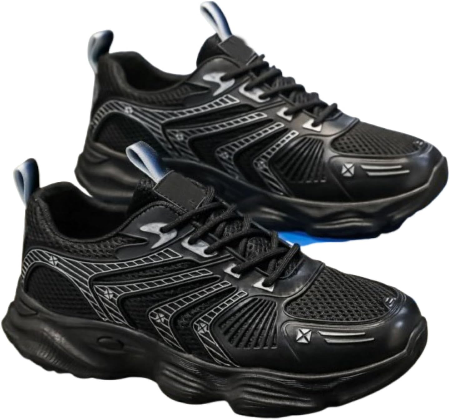 

Мужские кроссовки для бега, мужские кеды с амортизационной поддержкой, мужские теннисные кроссовки для ходьбы и спортивного повседневного ношения Generic, черный