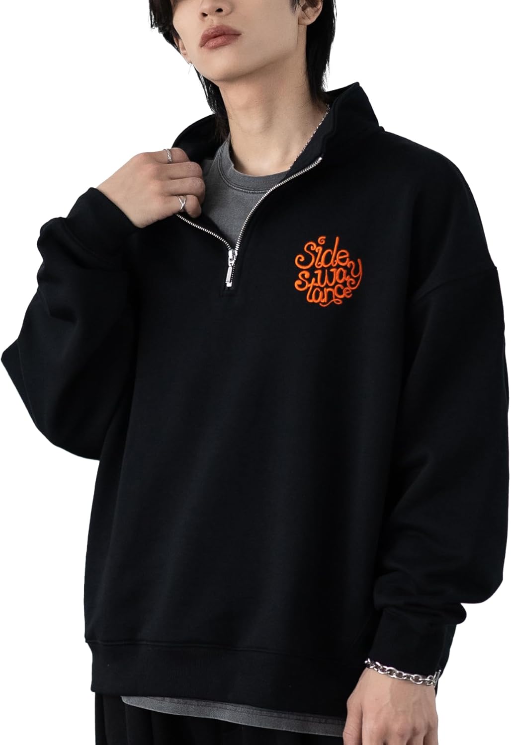 

Мужская толстовка Inprobes 70363, с вышитым логотипом, на флисовой подкладке, с застежкой-молнией до середины груди Improves, черный