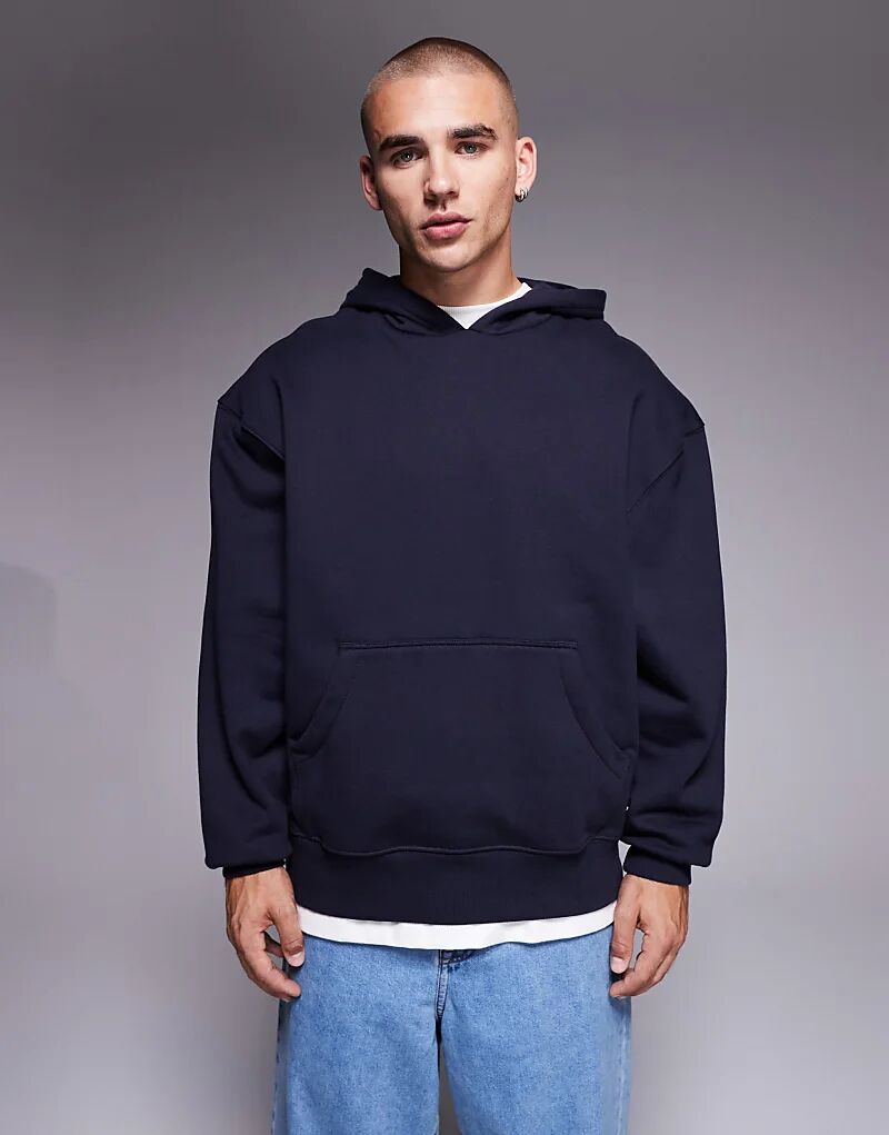 

Толстовка оверсайз ASOS DESIGN премиум-класса из плотной ткани темно-синего цвета