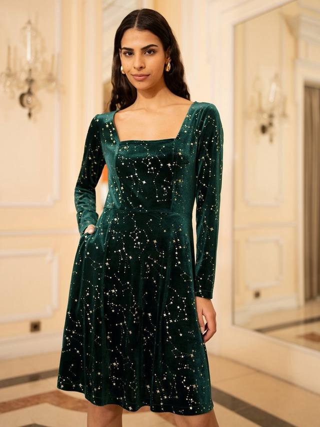 

Платье фигуристки mela london foil star из фольги Yumi, зеленый