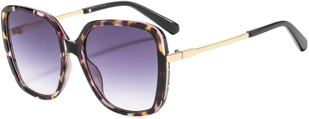 

Ретро, ​​универсальные солнцезащитные очки с крупной оправой, градиентной квадратной формой, женские, модные, для путешествий и отдыха, мужские, с защитой от УФ-излучения UV400 UATXTAU, Floral Print Grey