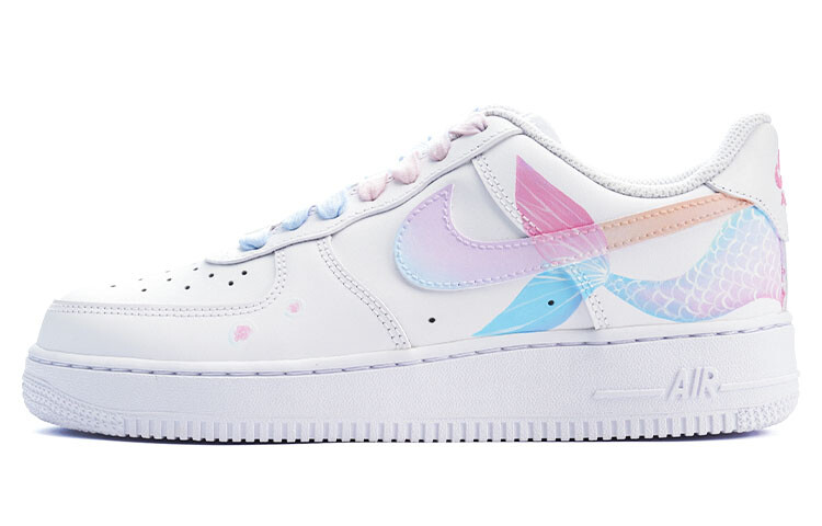 Кроссовки Nike Air Force 1 Skateboard Shoes Women's Low-Top White Purple/Blue