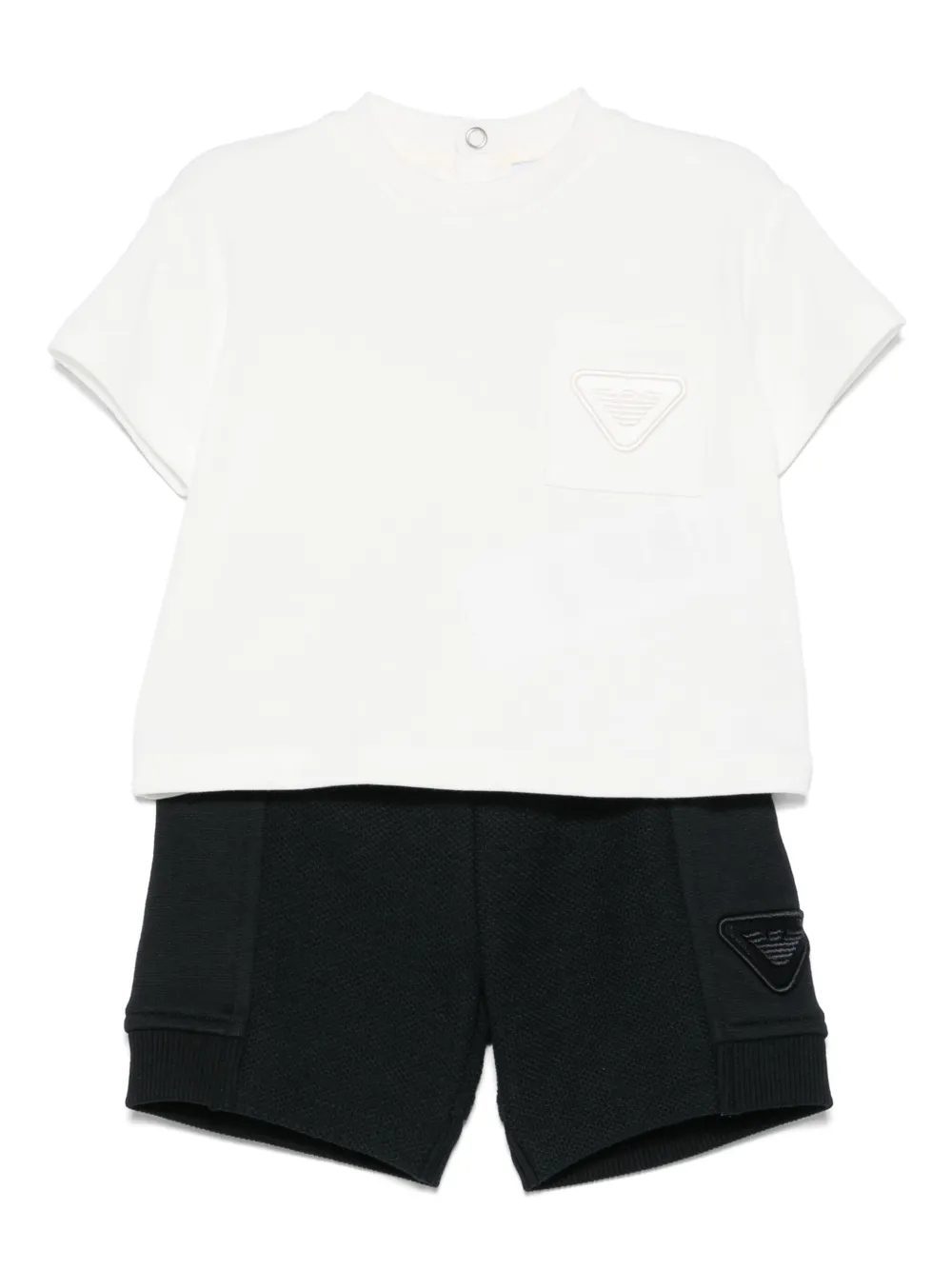 

Комплект из футболки и шортов с вышитым логотипом Emporio Armani Kids, белый
