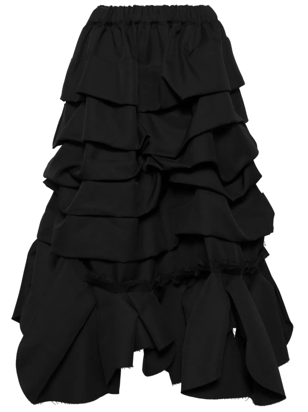 

Ярусная юбка миди с оборками COMME DES GARCONS, черный