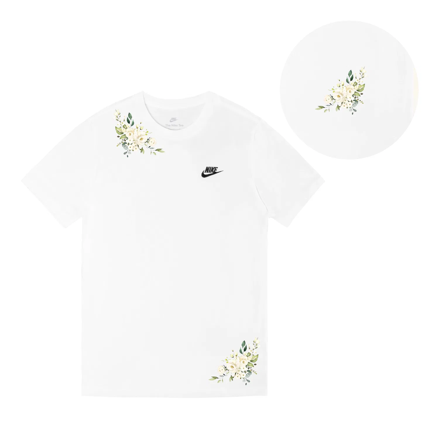 Футболка Sportswear мужская белая с круглым вырезом, прямой крой Nike, White — фото 3