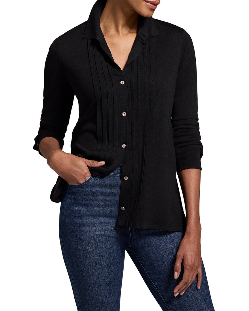 

NIC+ZOE Свободный свитер с защипами из тенсела Nic + Zoe, черный