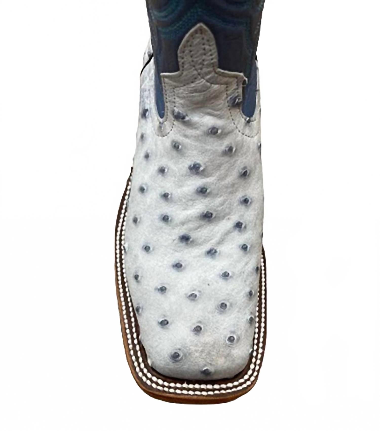 Женские сапоги из голубой кожи страуса Full Quill Anderson Bean Boots — фото 2