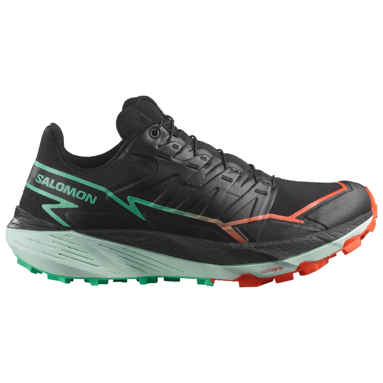 

Кроссовки для бега по пересеченной местности Salomon Thundercross, цвет Black/Cherry Tomato/Electric Green