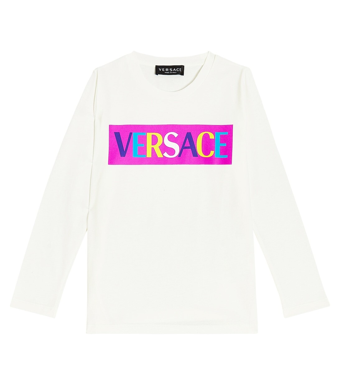 

Футболка из хлопкового джерси с принтом Versace, белый