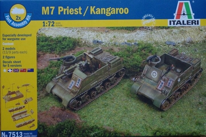 

Italeri 7513 M7 Priest 105 мм с кенгуру [комплект для быстрой сборки] X2 1:72