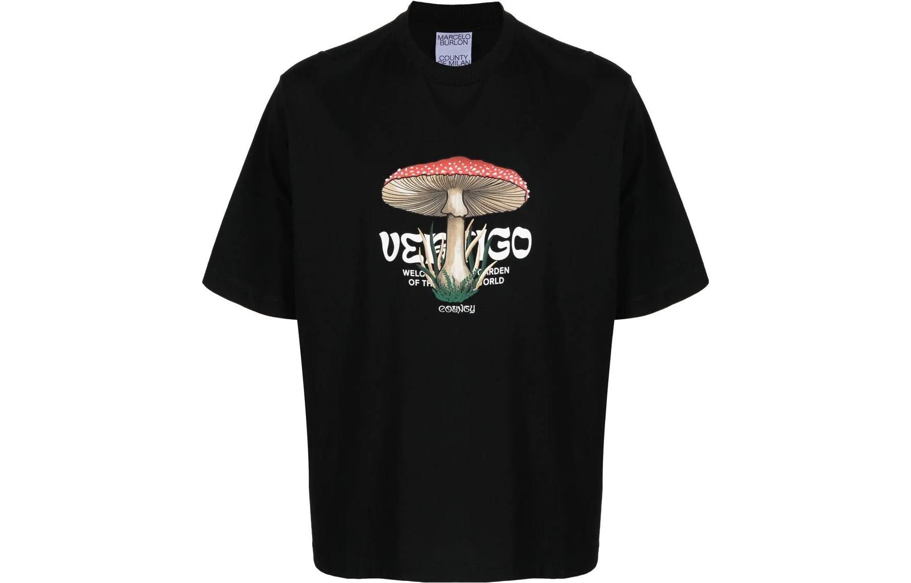 

Футболка County Of Milan 'Vertigo' с принтом грибов Marcelo Burlon, черный