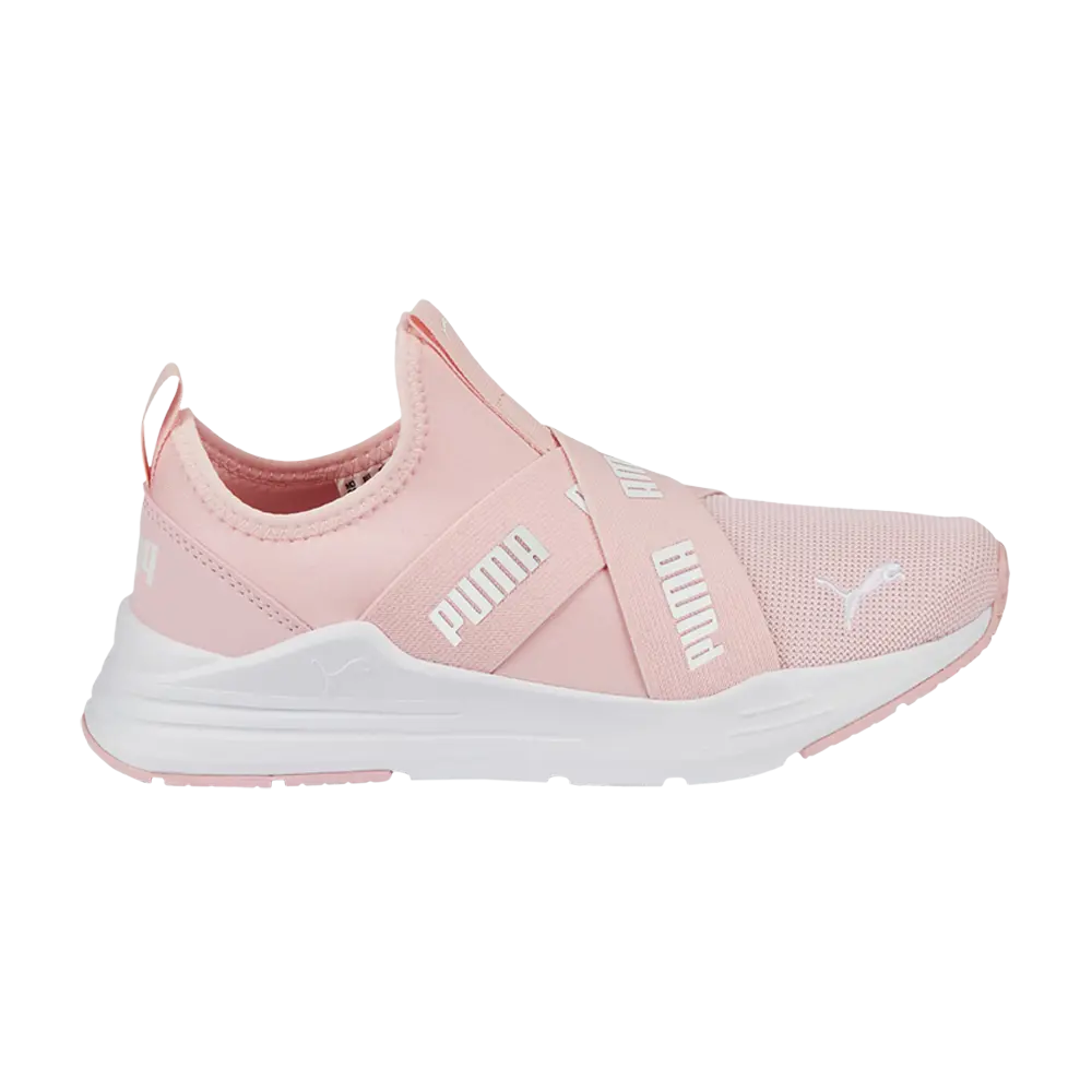 Слипоны для бега с проводом для больших детей Puma, розовый