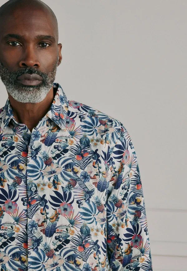 Рубашка Next, Navy Blue Multi Colour Texta Hawaiian Print — фото 2