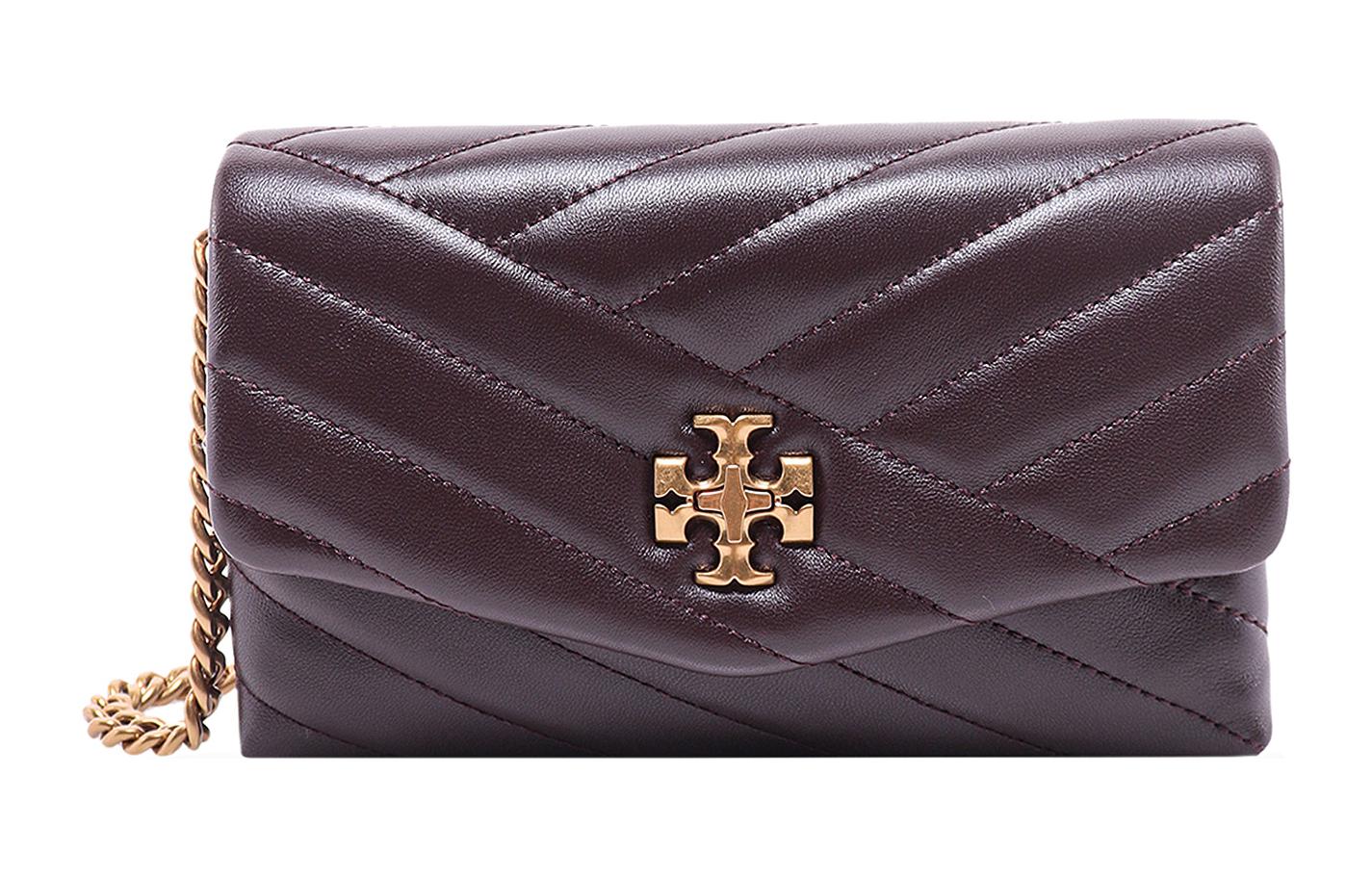 

TORY BURCH Сумка-кошелек Kira из кожи через плечо, женская, красно-коричневая
