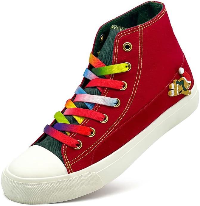 

Кеды на высокой подошве Xraehni из канвы для женщин и мужчин, модные кроссовки на шнуровке, женские и мужские канвасовые кроссовки для повседневной носки, тенниса и прогулок, удобные и дышащие, красный