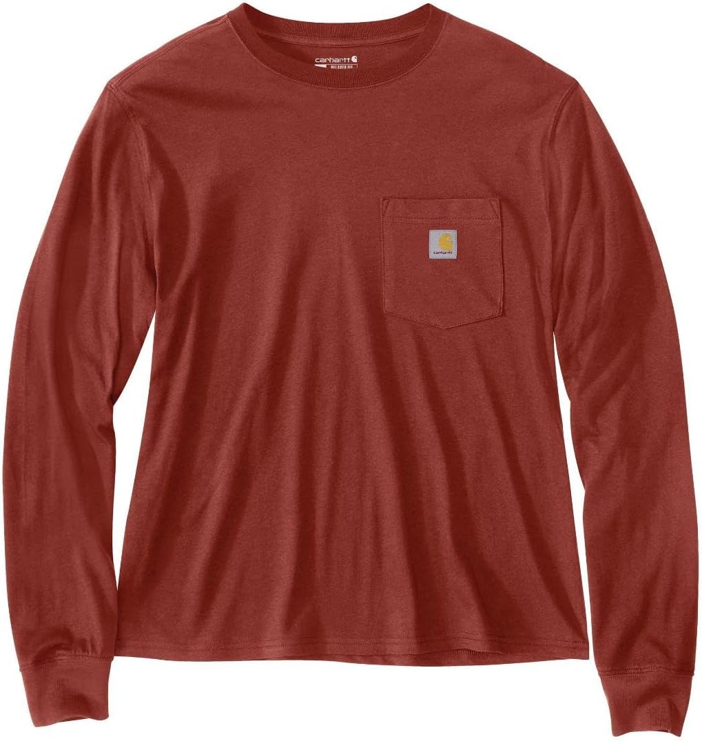 

Carhartt женская футболка с длинным рукавом и карманом, свободного кроя, из серии Tencel Fiber, Spice Red, Красный, Carhartt женская футболка с длинным рукавом и карманом, свободного кроя, из серии Tencel Fiber, Spice Red