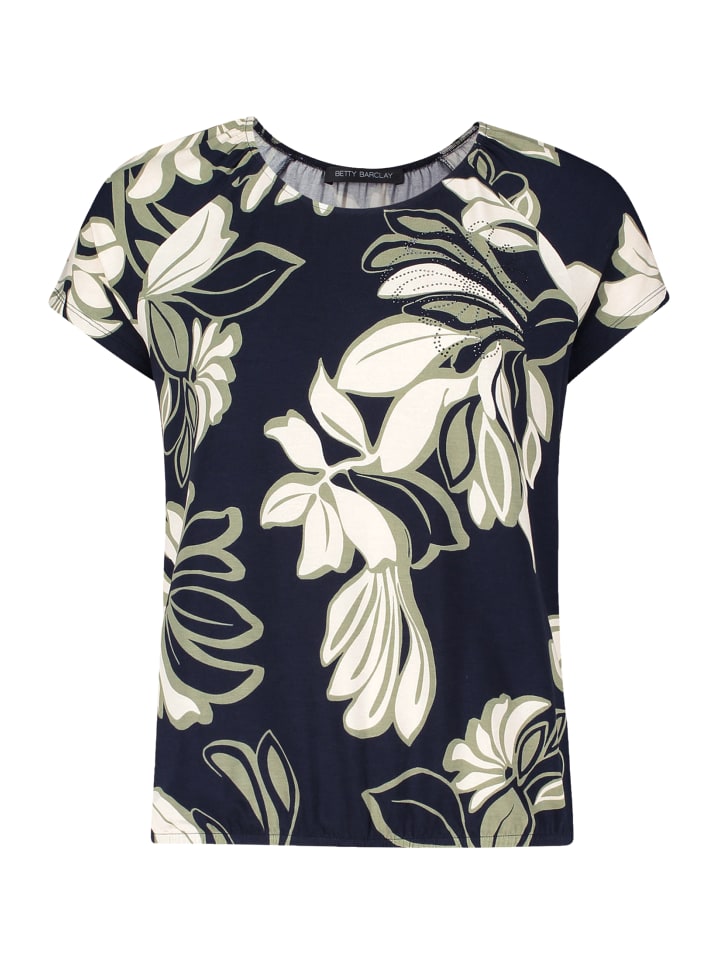 

Футболка с принтом и эластичным поясом темно-синего/зеленого цвета Betty Barclay, Зеленый, Футболка с принтом и эластичным поясом темно-синего/зеленого цвета Betty Barclay