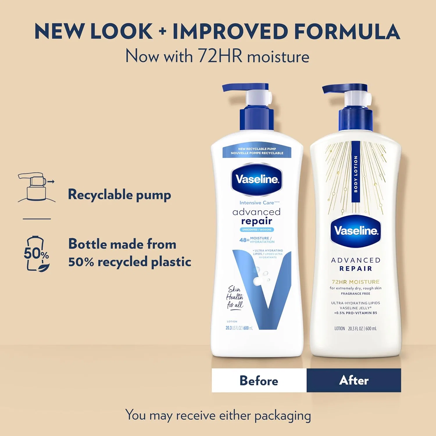 Лосьон для тела увлажняющий Vaseline Advanced Dri-Pair 600 мл — фото 4