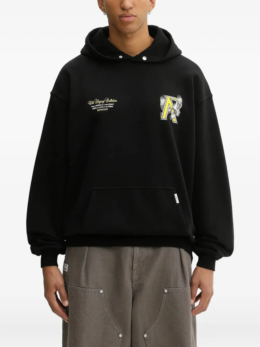 

Худи с графическим принтом и кулиской Represent, черный