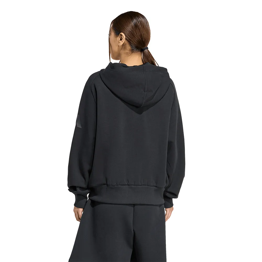 Толстовка adidas Soft Lux на молнии, черный — фото 2