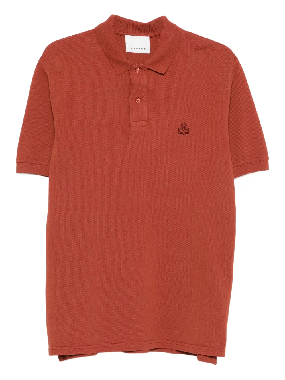 

Рубашка поло с вышитым логотипом Isabel Marant, коричневый