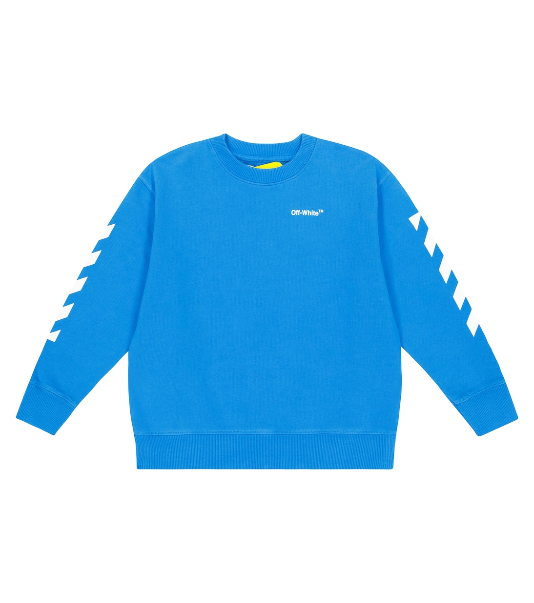 

Хлопковый свитер с логотипом Off-White Kids, Blue White