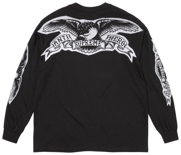 Футболка с длинными рукавами Supreme x Antihero Eagle, черная — фото 2